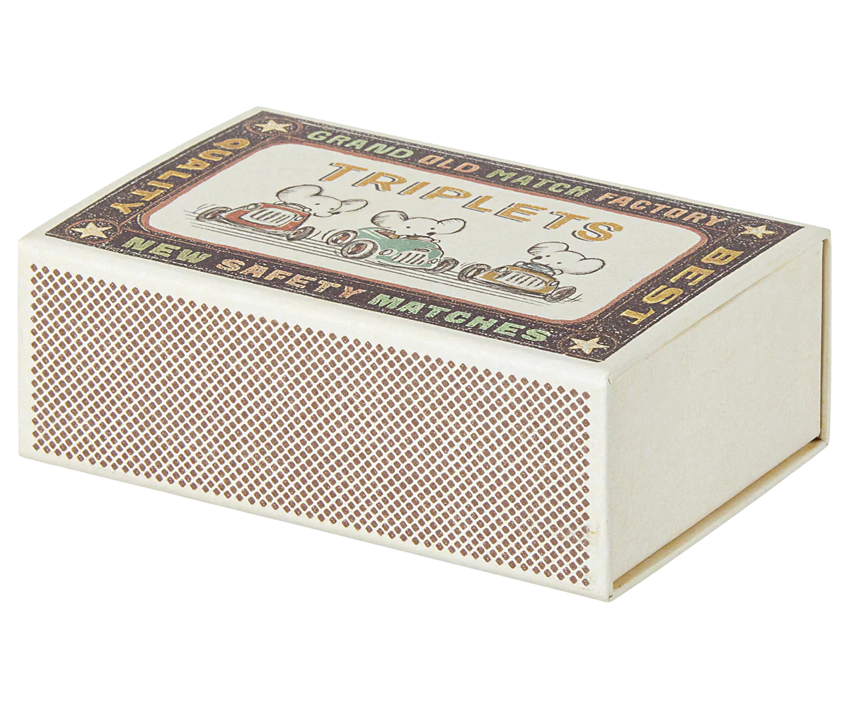 Maileg Triplets Baby Mice in Matchbox