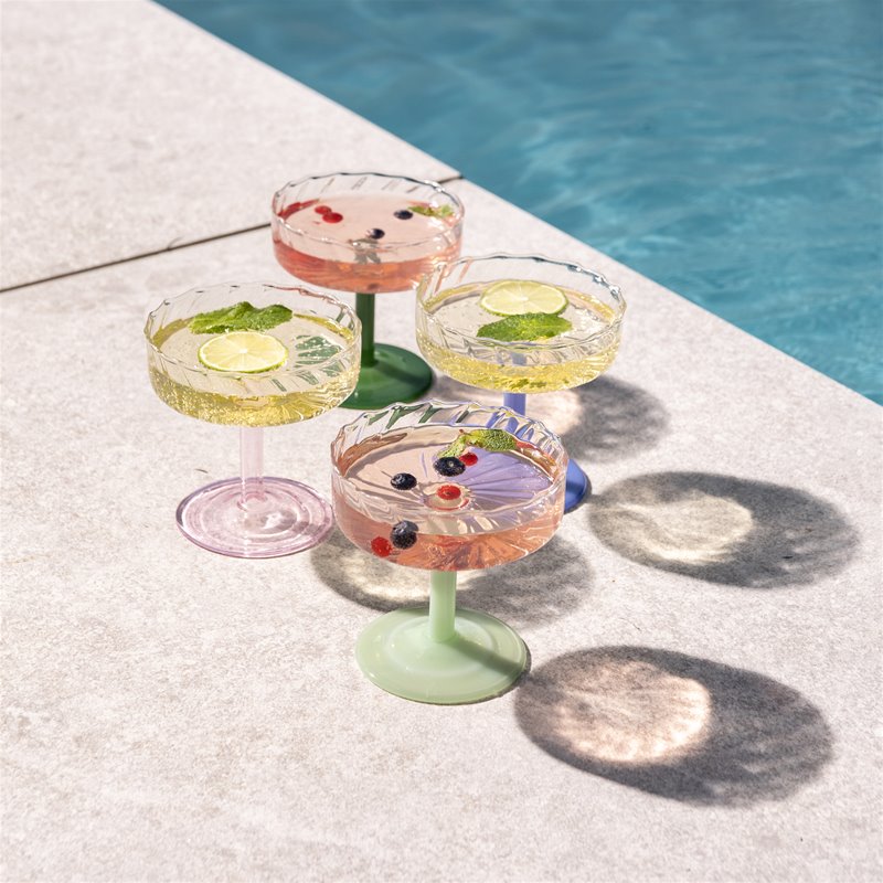 &Klevering Coupe Twirl Green Glasses Set of 2
