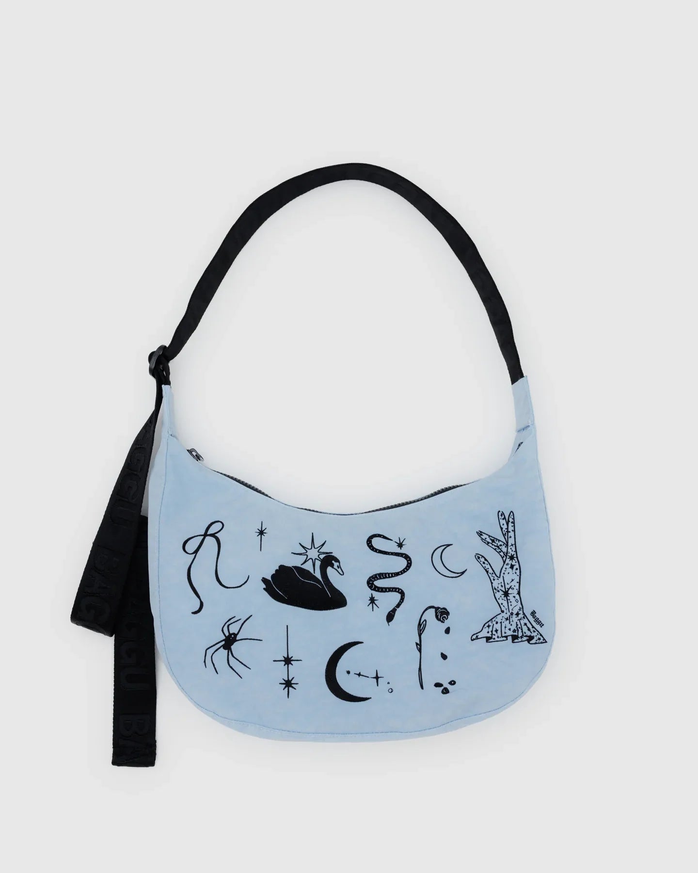 BAGGU Medium Nylon Crescent Bag - Embroidered Ballet Icons