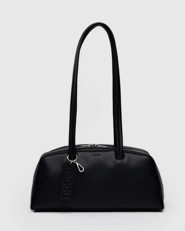 BAGGU Recycled Leather Bowler Bag - Black