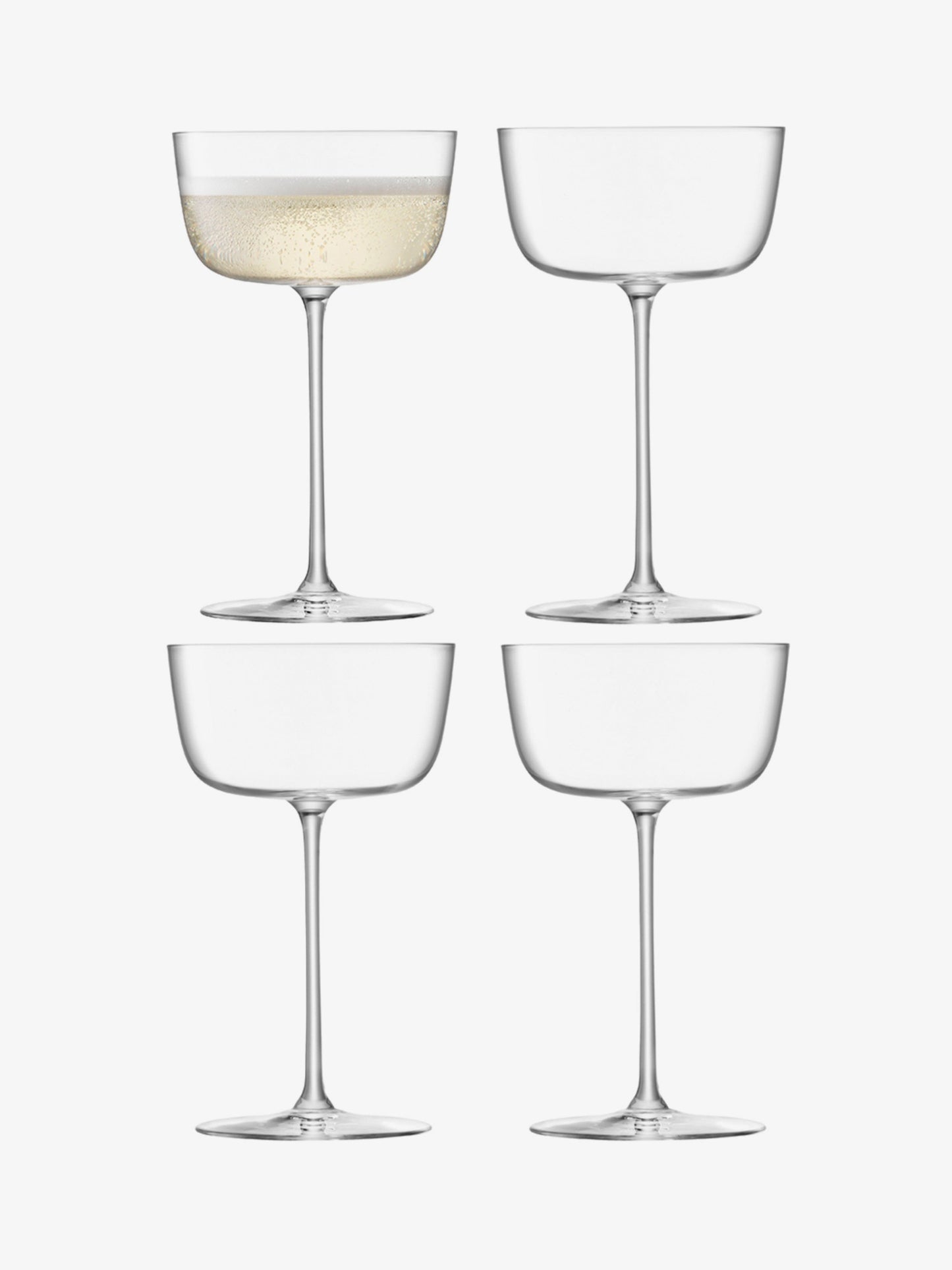 LSA Borough Cocktail Saucer 240ml Set Of 4 - Clear