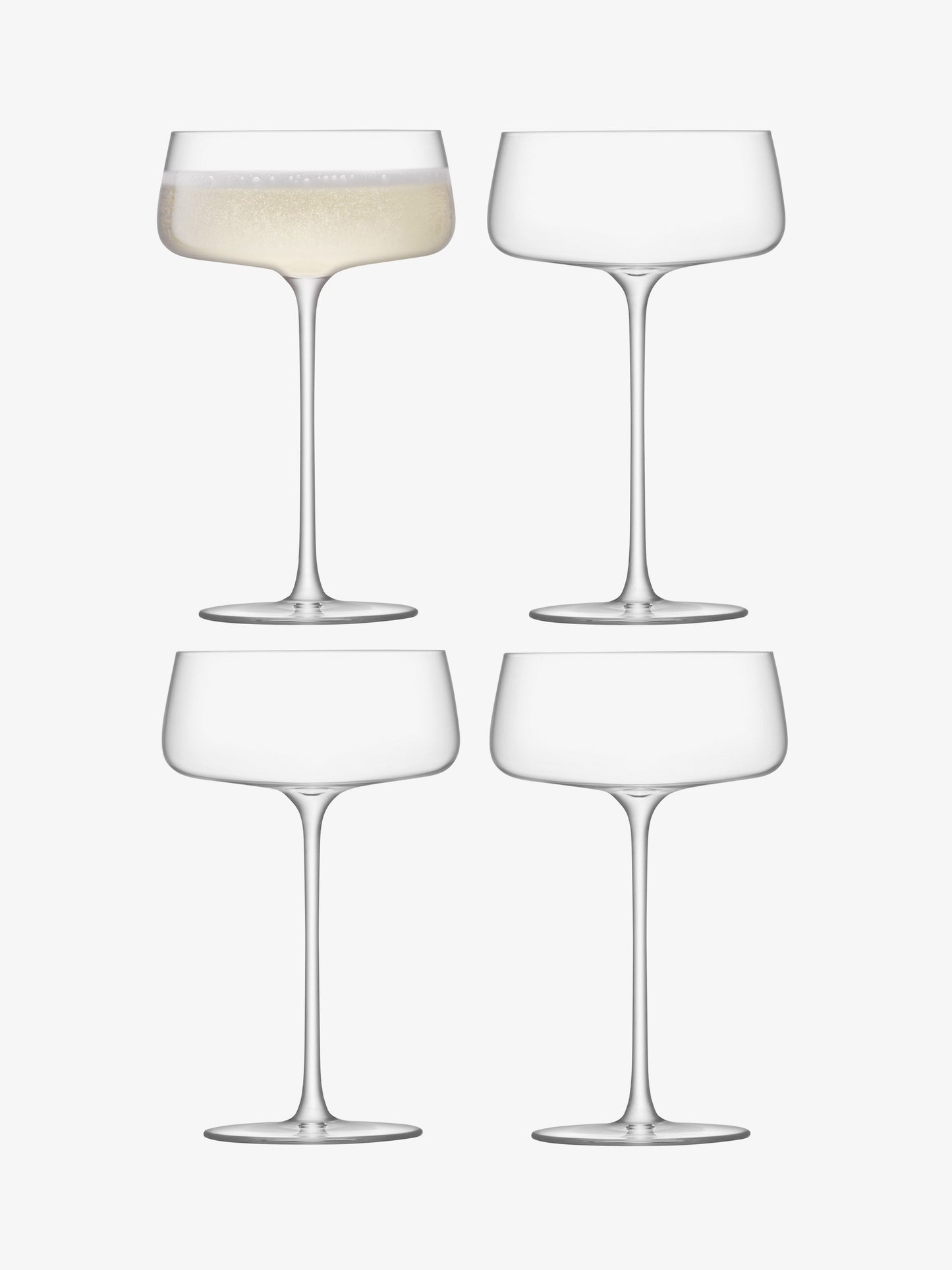 LSA Metropolitan Champagne Saucer 300ml Set Of 4 - Clear