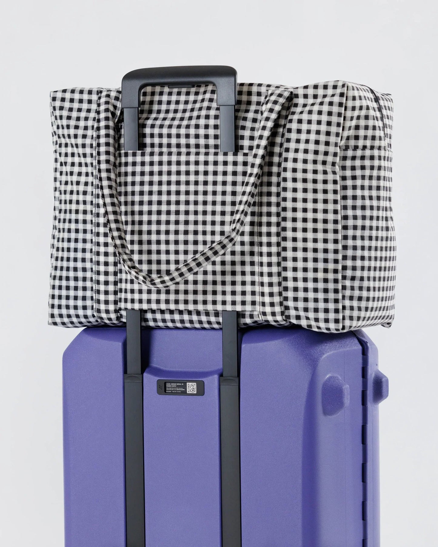 BAGGU Cloud Carry-on Bag - Black & White Gingham