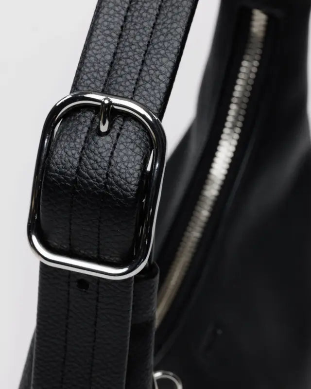 BAGGU Mini Recycled Leather Shoulder Bag - Black