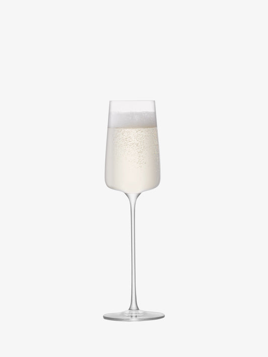 LSA Metropolitan Champagne Flute 230ml Set Of 4 - Clear