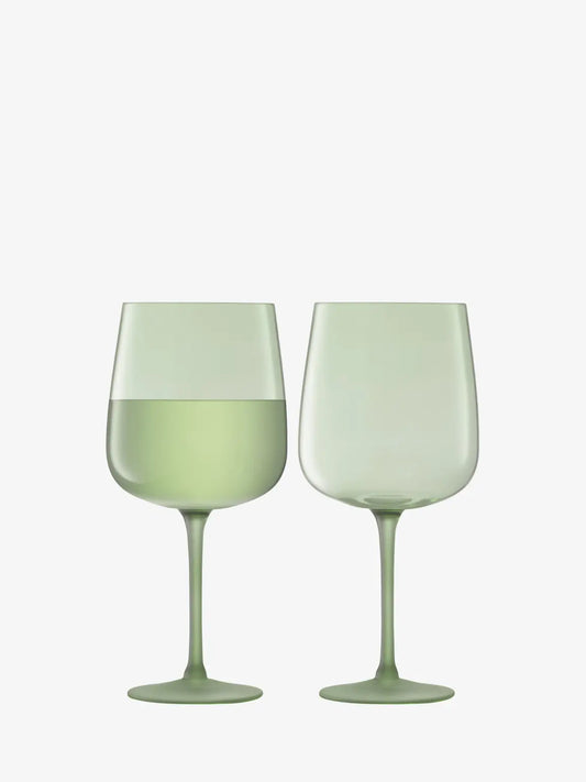 LSA Arc Contrast Wine Glass 330ml Set of 2 - Moss