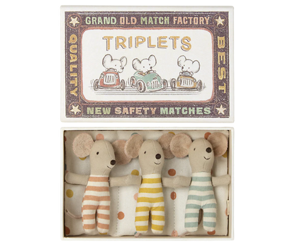 Maileg Triplets Baby Mice in Matchbox