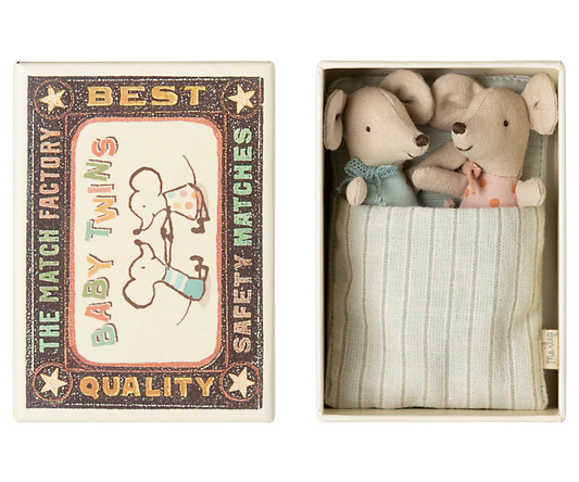 Maileg Twins Baby Mice in Matchbox