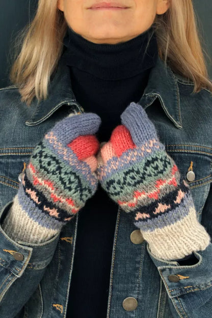 Pachamama Classic Fairisle Gloves Oatmeal