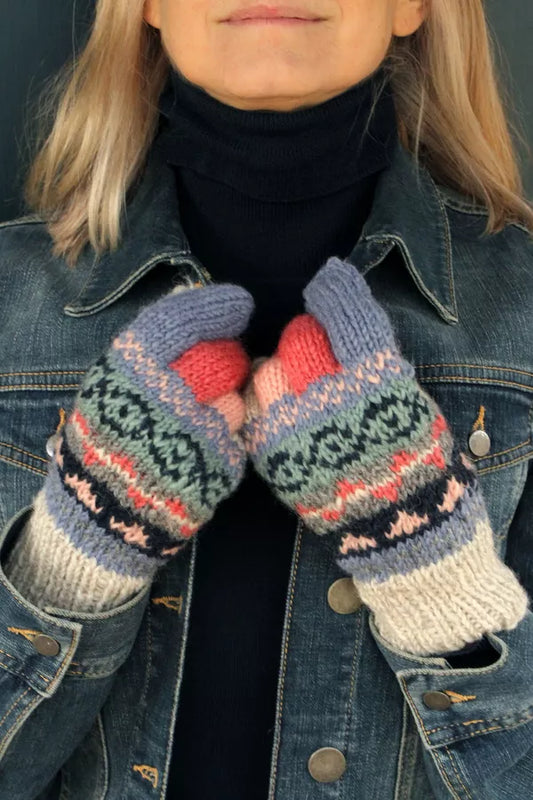 Pachamama Classic Fairisle Gloves Oatmeal
